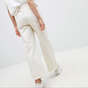 Ecru white weekday high waisted crop summer denim
